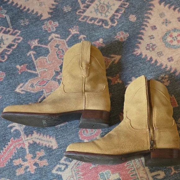 Tecovas Suede Short Western Boots in Tan - Picture 6 of 6